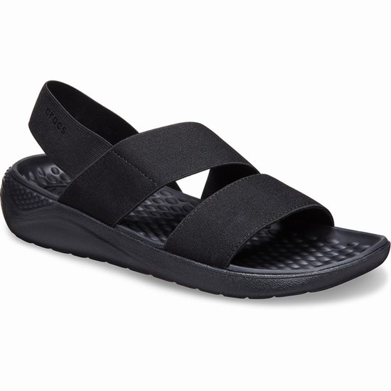 Crocs LiteRide™ Stretch Sandale Damske Čierne | BEC605279